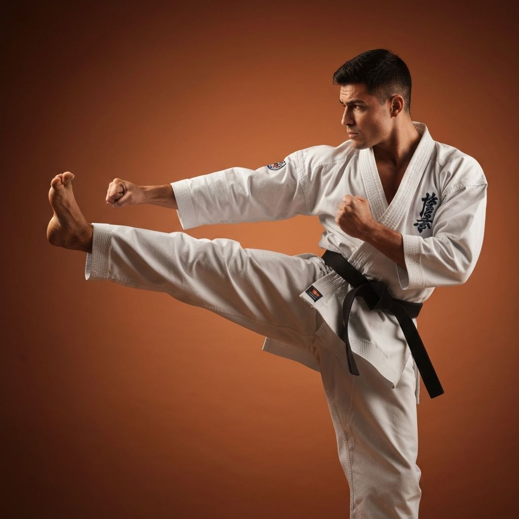 Dynamic karate practitioner